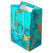 turkooise gemstone medium Gift Bag Medium Cadeauzakje (Achterkant Gekanteld)