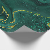 Turkooise goubling design cadeaupapier (Hoek)