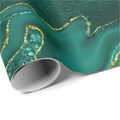 Turkooise goubling design cadeaupapier (Rol Hoek)