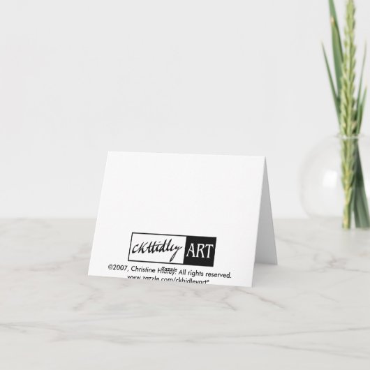 Turkooise Kom Notecard Kaart (Achterkant)