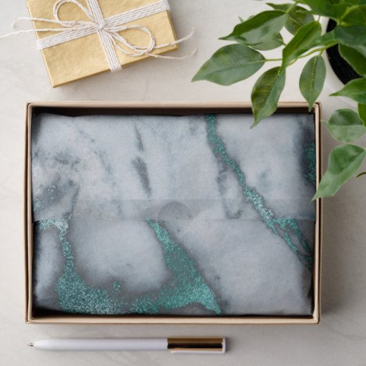 turkooise marmer stone textuur tissuepapier (Geschenk)