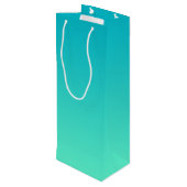 Turkooise Ombre Wijn Cadeautas (Achterkant Gekanteld)