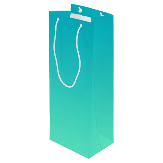 Turkooise Ombre Wijn Cadeautas (Achterkant Gekanteld)