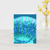 Turkooise shell van het kammosselzee, notakaart kaart (Gele Bloem)