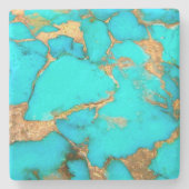 turkooise stone foto stenen onderzetter (Voorkant)
