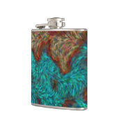 Turkooise verbrand Oranje penseelstreek > Heupkolv Heupfles (Links)