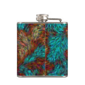 Turkooise verbrand Oranje penseelstreek > Heupkolv Heupfles (Achterkant)