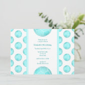 turkooise voetballen patroon girale verjaardag kaart (Staand voorkant)