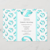 turkooise volleybalballetmeisjes verjaardag kaart (Voorkant / Achterkant)