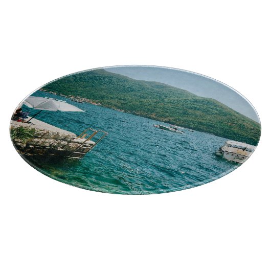 Turkooise wateren van Perast - Montenegro Snijplank (Hoek)