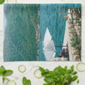 Turkooise wateren van Perast - Montenegro Theedoek (Gevouwen)