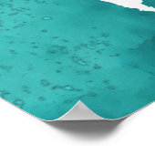 turkooise wereldkaart poster (Hoek)