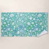 Turkooise Zee Schuimbalhanddoek | Bubbel Beach Strandlaken (Voorkant)