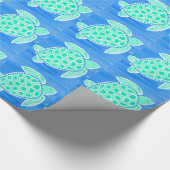 Turkooise Zee Turtle Cadeaupapier (Hoek)