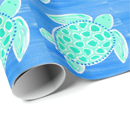 Turkooise Zee Turtle Cadeaupapier (Rol Hoek)