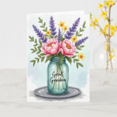 Turkooisen Pot Moederdag Kunstkaart Kaart (Gele Bloem)