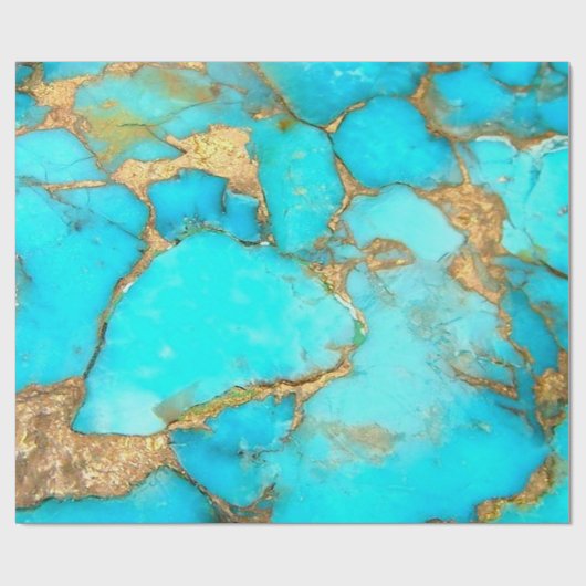 turkooismineraal cadeaupapier (Vlak)