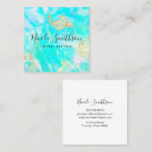 turkooisontwerp vierkante visitekaartje (Voorkant / Achterkant)