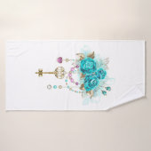 Turkooisrozen met Sleutels Badhanddoek (Badhanddoek)