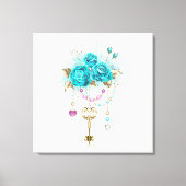 Turkooisrozen met Sleutels Canvas Afdruk (Voorkant)