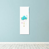 Turkooisrozen met Sleutels Canvas Afdruk (Insitu (Houten vloer))