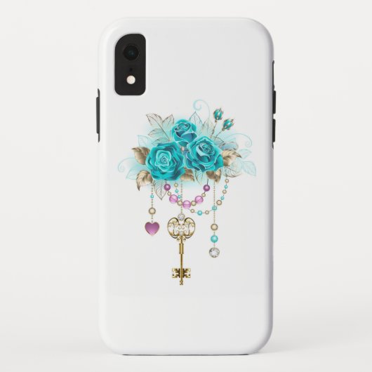 Turkooisrozen met Sleutels Case-Mate iPhone Case (Achterkant)