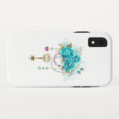 Turkooisrozen met Sleutels Case-Mate iPhone Case (Achterkant (horizontaal))