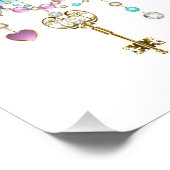 Turkooisrozen met Sleutels Foto Afdruk (Hoek)