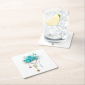 Turkooisrozen met Sleutels Kartonnen Onderzetters (Insitu)