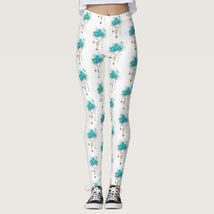 Turkooisrozen met Sleutels Leggings