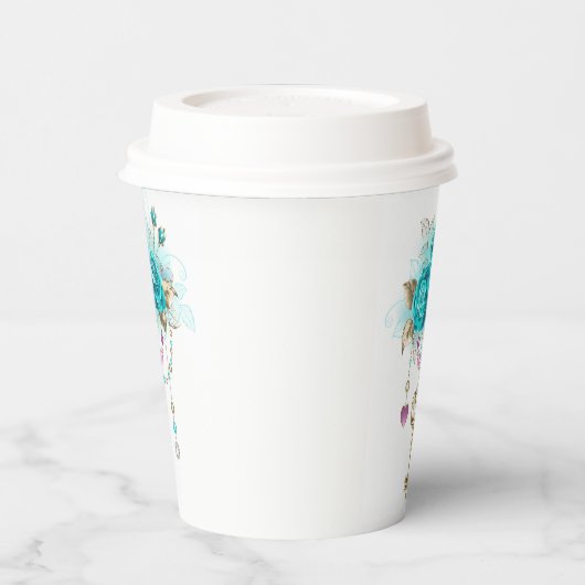 Turkooisrozen met Sleutels Papieren Bekers (Links)