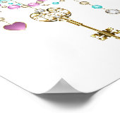 Turkooisrozen met Sleutels Poster (Hoek)