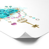 Turkooisrozen met Sleutels Poster (Hoek)