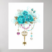 Turkooisrozen met Sleutels Poster (Voorkant)