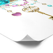 Turkooisrozen met Sleutels Poster (Hoek)