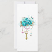 Turkooisrozen met Sleutels Save The Date (Voorkant)