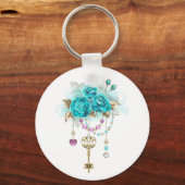 Turkooisrozen met Sleutels Sleutelhanger (Voorkant)