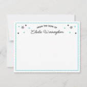 Turkooissterren van het bureau van Naam in Manuscr Notitiekaartje (Voorkant)