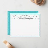 Turkooissterren van het bureau van Naam in Manuscr Notitiekaartje (Voorkant / Achterkant in situ)