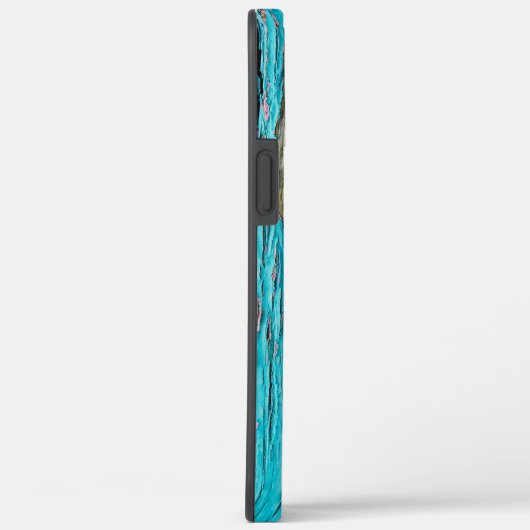 Turkooisverf op weed hout Case-Mate iPhone case (Achterkant / Rechts)