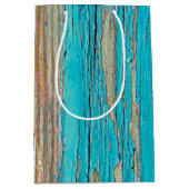 Turkooisverf op weed hout medium cadeauzakje (Voorkant)