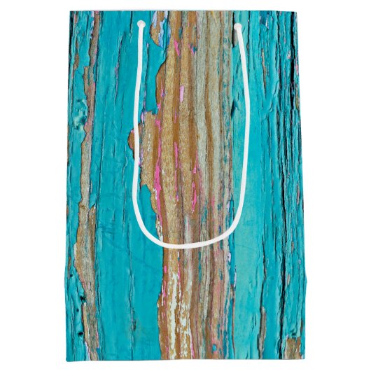 Turkooisverf op weed hout medium cadeauzakje (Achterkant)