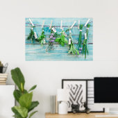 turkooiswand met kruiden poster (Thuiskantoor)