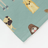 turkooizen achtergrond honden patroon fleece deken (Hoek)