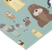 turkooizen achtergrond honden patroon korte tafelloper (Hoek)