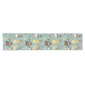 turkooizen achtergrond honden patroon korte tafelloper (Horizontaal)