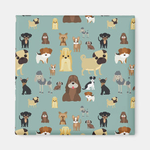 turkooizen achtergrond honden patroon magneet
