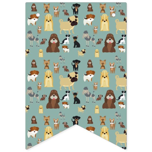 turkooizen achtergrond honden patroon vlaggetjes (Tweede vlag)