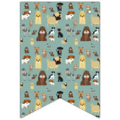 turkooizen achtergrond honden patroon vlaggetjes (Eerste vlag)