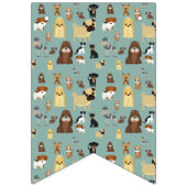 turkooizen achtergrond honden patroon vlaggetjes (Derde vlag)